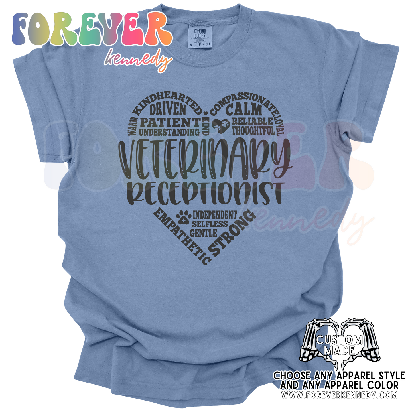 (MTO APPAREL) * CHOOSE STYLE: Veterinary Receptionist Heart