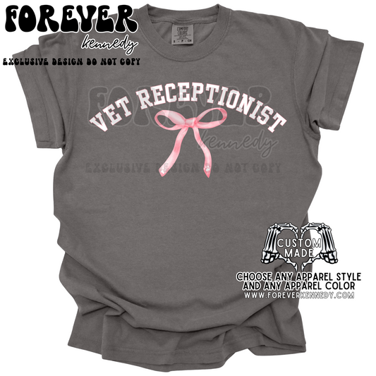 (MTO APPAREL) * CHOOSE STYLE: Vet Receptionist Bow