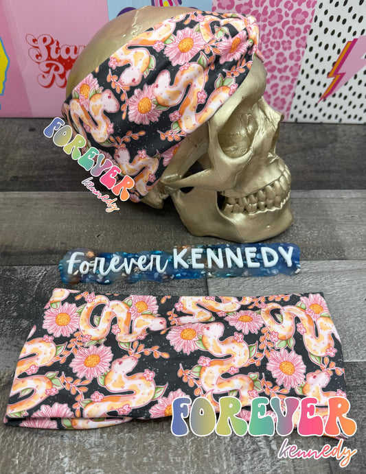 (RTS) Twist Headband: Floral Snake