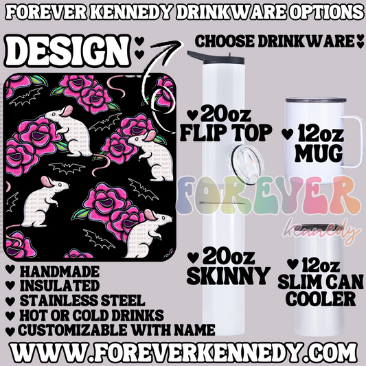 (MTO) CHOOSE DRINKWARE: Rats & Roses