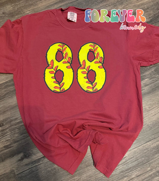 (MTO APPAREL) * CHOOSE STYLE / COLOR: CUSTOM NUMBER Softball