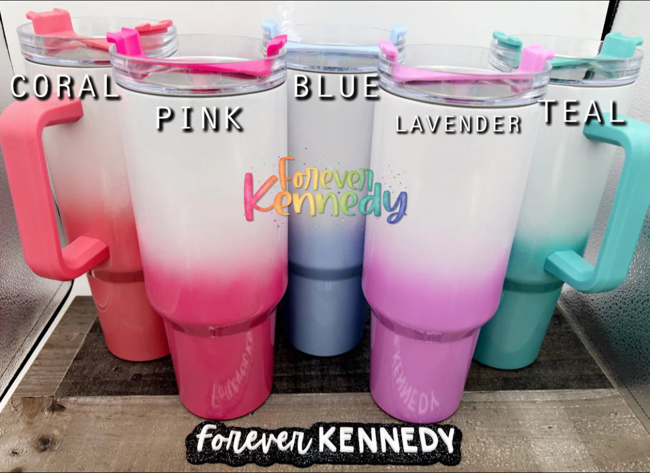 (MTO) 40oz Tumbler with handle: Tattoo Canine Paws