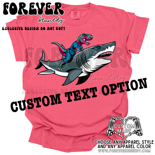 (MTO APPAREL) * CHOOSE STYLE: EXCLUSIVE DESIGN Shark Dino *CUSTOM TEXT OPTION*