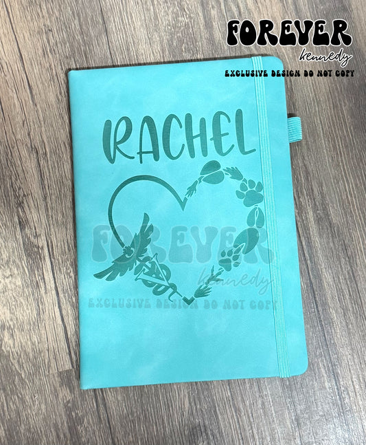 (MTO) A5 Journal Notebook: EXCLUSIVE DESIGN Veterinary caduceus and heart tracks