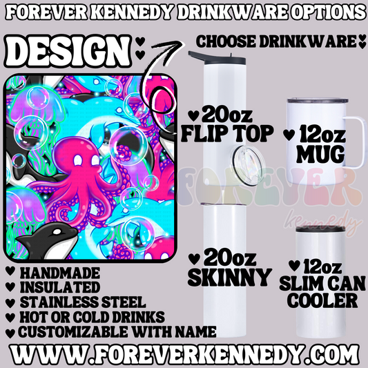 (MTO) CHOOSE DRINKWARE: Spooky Ocean Animals