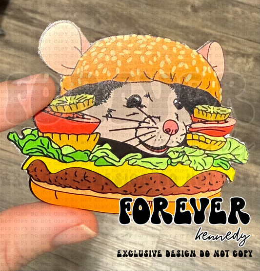 (RTS) Vinyl Sticker: EXCLUSIVE DESIGN Mouse Burger