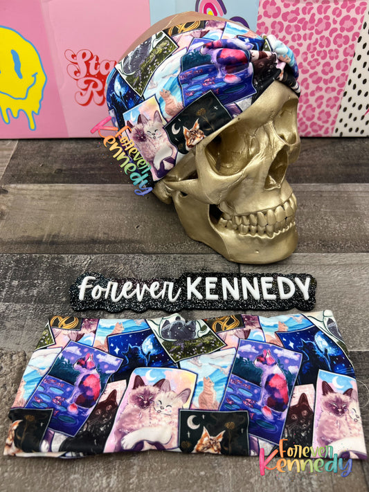 (RTS) Twist Headband: TS Tarot Cats Mash Up