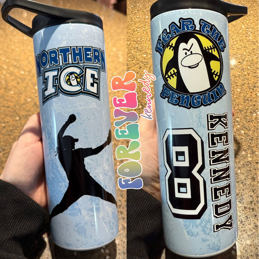 (MADE TO ORDER) 20oz Flip Top Tumbler: Northern Ice Logo / Customized
