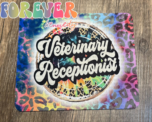 (MTO) Mousepad: Veterinary Receptionist (Colorful Cheetah)