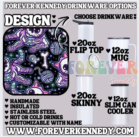 (MTO) CHOOSE DRINKWARE: Skellie Cat