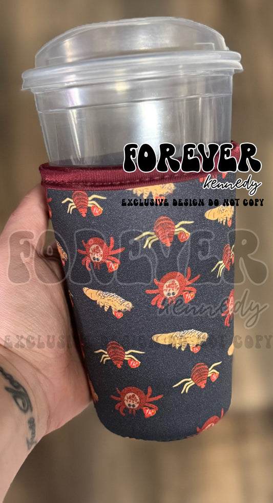 (RTS) LARGE Drink Sleeve: EXCLUSIVE DESIGN Plush Parasites