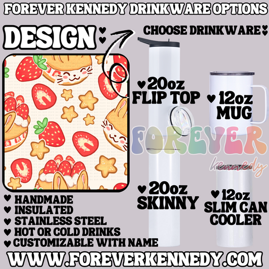 (MTO) CHOOSE DRINKWARE: Bunny Strawberry