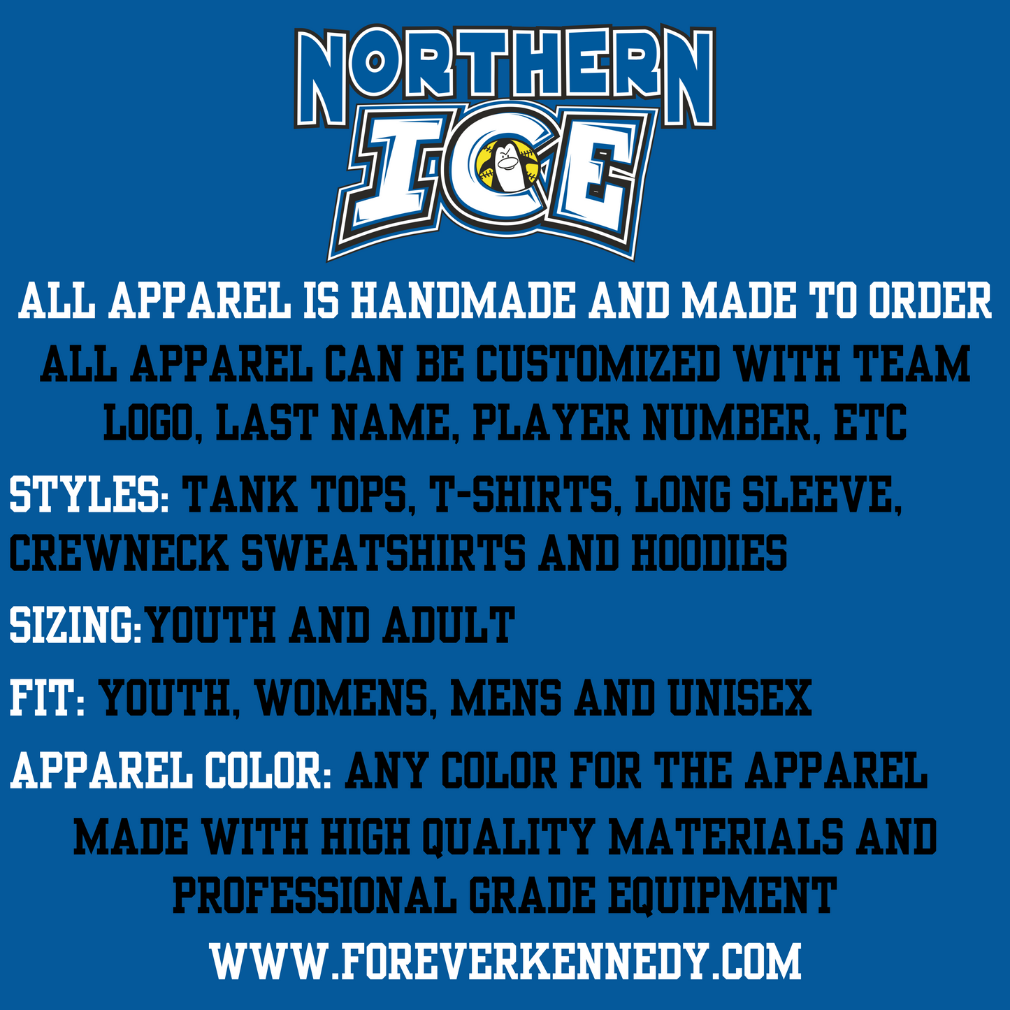 (MTO APPAREL) * CHOOSE STYLE / COLOR: Fear The Penguin Logo With Custom Back