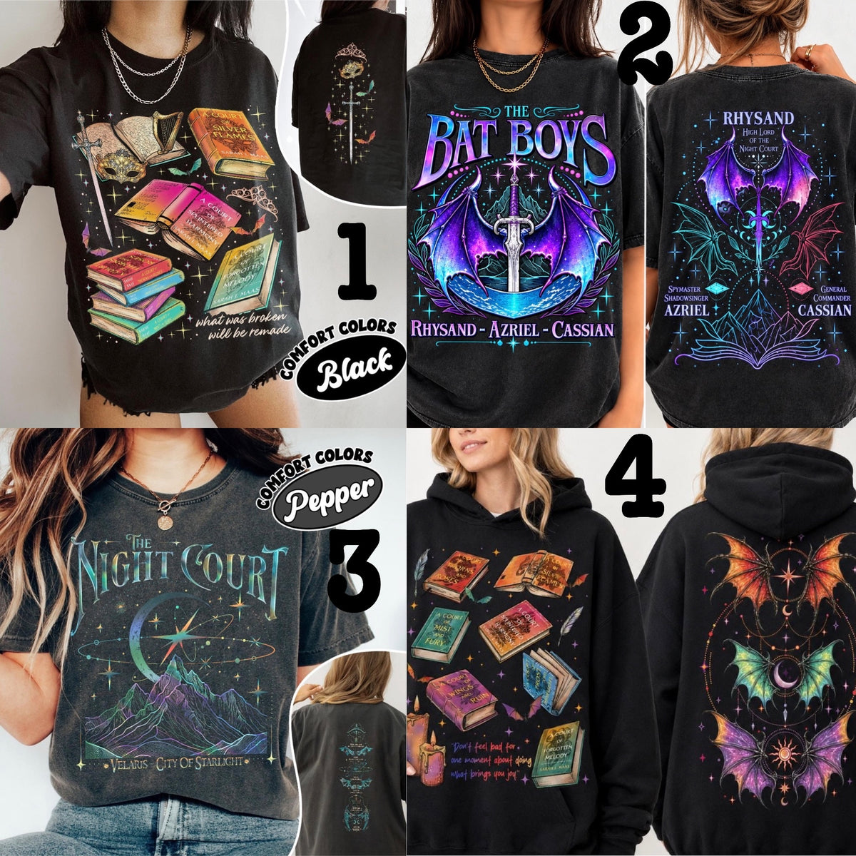 MADE TO ORDER APPAREL - FANDOM * LIMITED * Bookish *choose design (optional back)