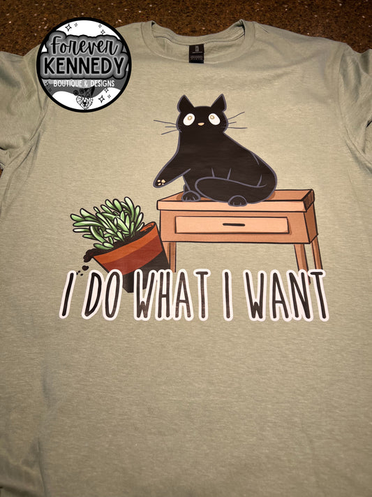 (MTO) Pick Your Apparel: Plant / I do what I want (black cat)