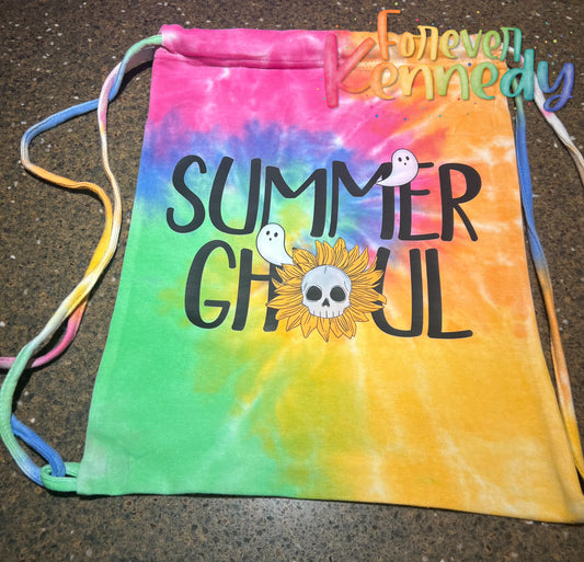 (MTO) Drawstring Bag: Summer / Sunflower ghoul