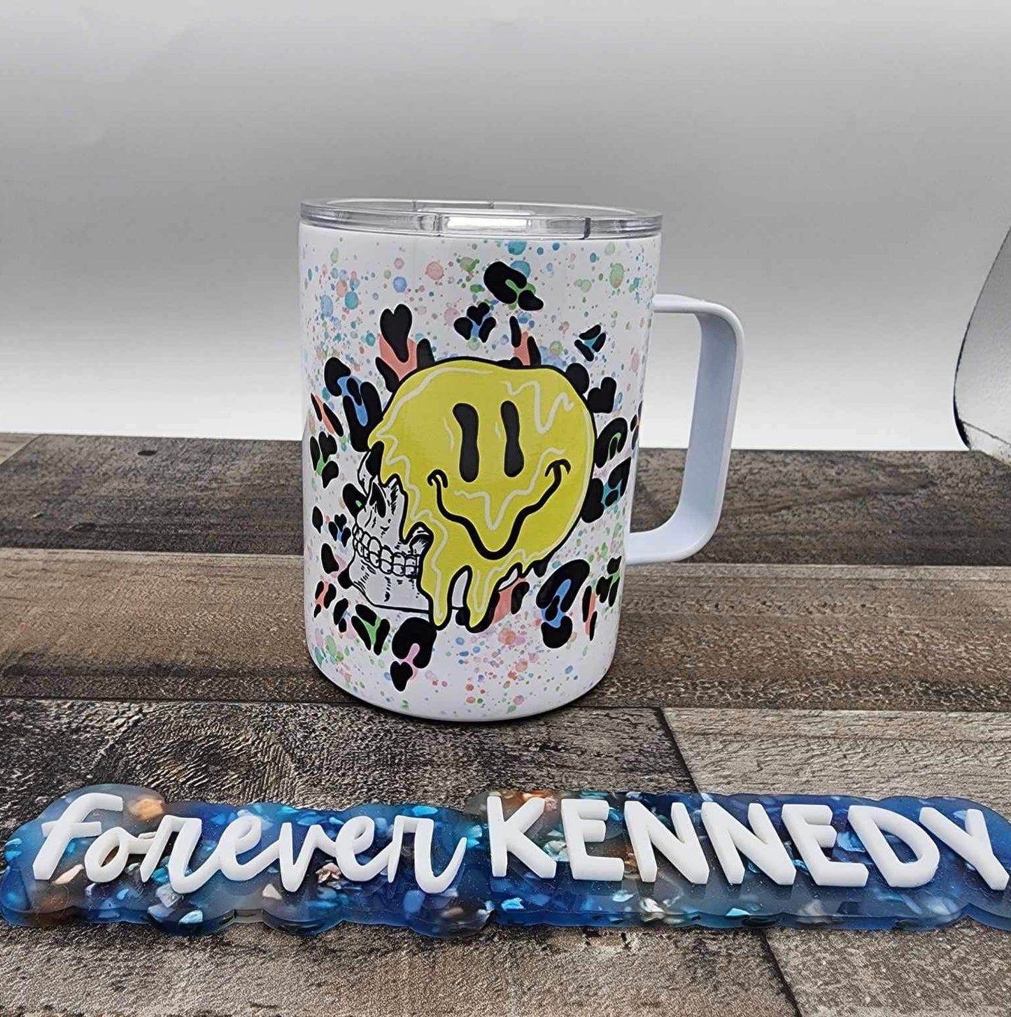 (MTO) Mug with Handle: Faves / Melting Smiley Skull