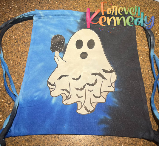 (MTO) Drawstring Bag: Summer / Batty ghost