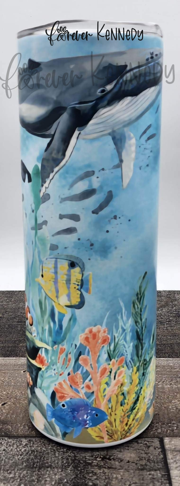 (MTO) 20oz Tumbler: Ocean / Whale