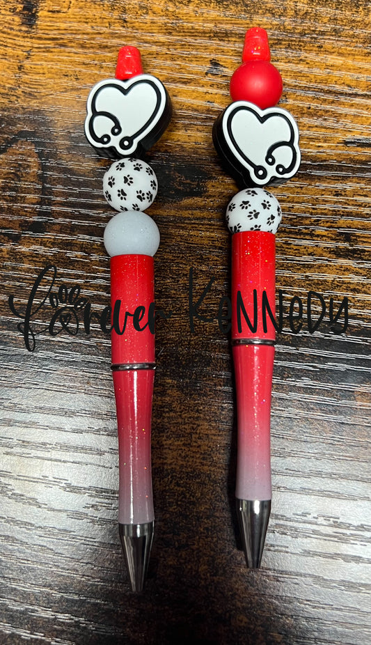 (RTS) Bead Pen / Stethoscope & Paw Print