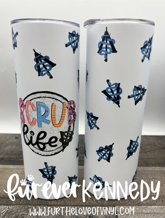 (MTO) Sub Tumbler: Veterinary - Scrub Life/Blue Caduceus