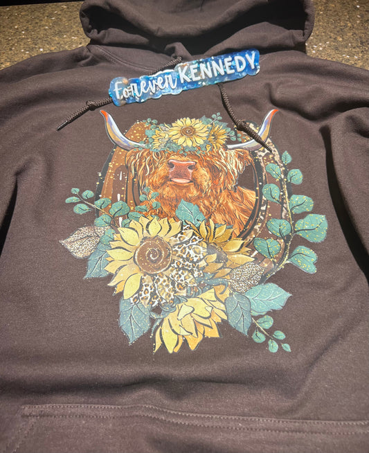 (MTO) Pick your Apparel: Farm / Highland cow and sunflowers
