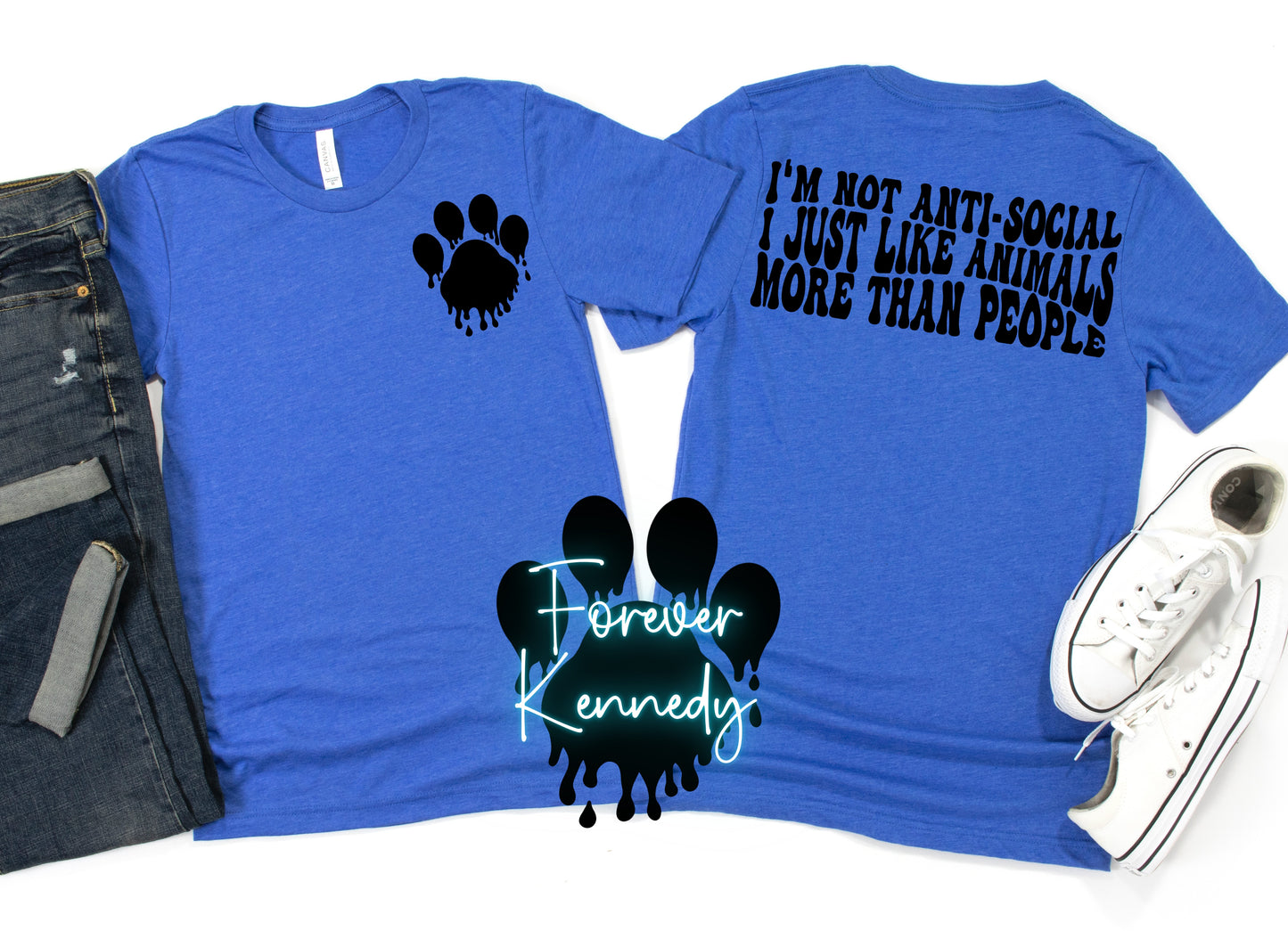 (MTO) EXCLUSIVE Pick your Apparel: Front & Back: Anti-Social / Animals
