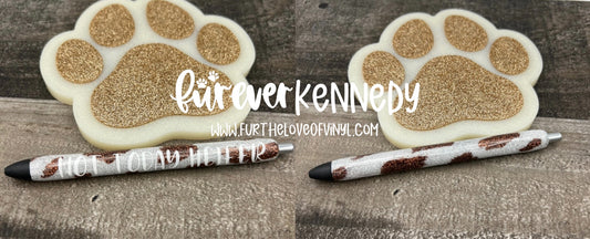 (PO) Epoxy Pen: Cow / Not today Heifer (brown and white glitter)