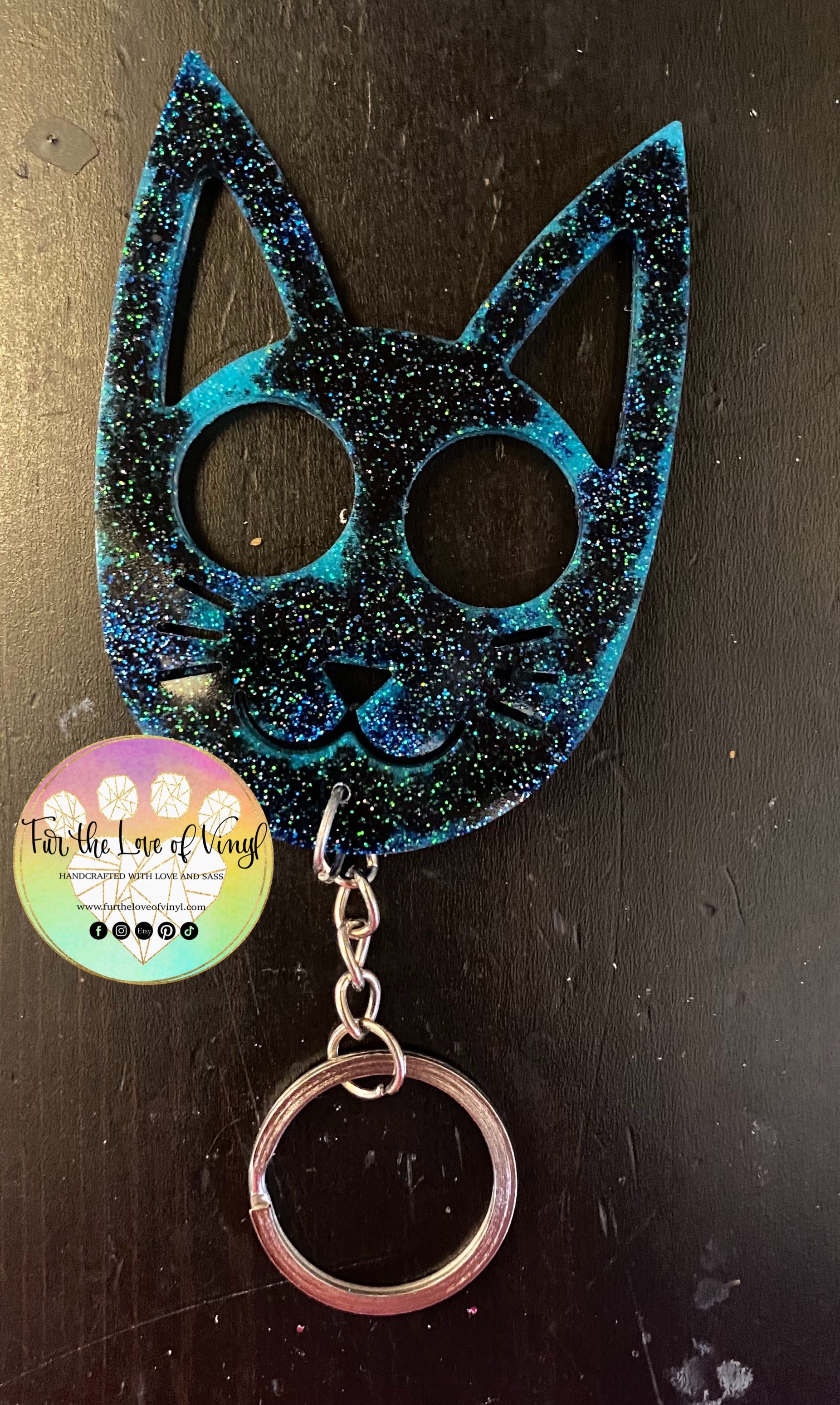 Brass Knuckles Cat Keychain 2025