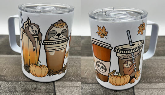 (MTO) Sub Mug with Handle: Fall Sloths