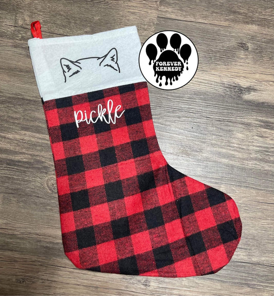 (MTO) Custom Stocking / Pet Ear Line with Name