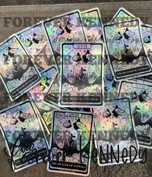 (RTS) Vinyl Sticker: HOLOGRAPHIC Exclusive / Healer of Animals Veterinary Tarot