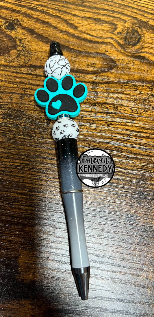 (MTO) Bead Pen / Paw Print with stethoscope